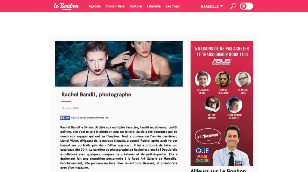 Rachel Bandit photographe interview Le Bonbon