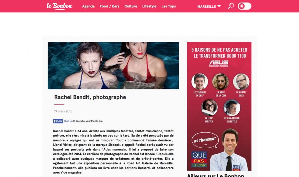Rachel Bandit photographe interview Le Bonbon